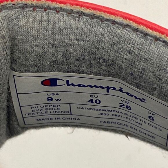 Champion Mens Slides Slippers Open Toe Comfort Logo Red Size 9W - Picture 6 of 6